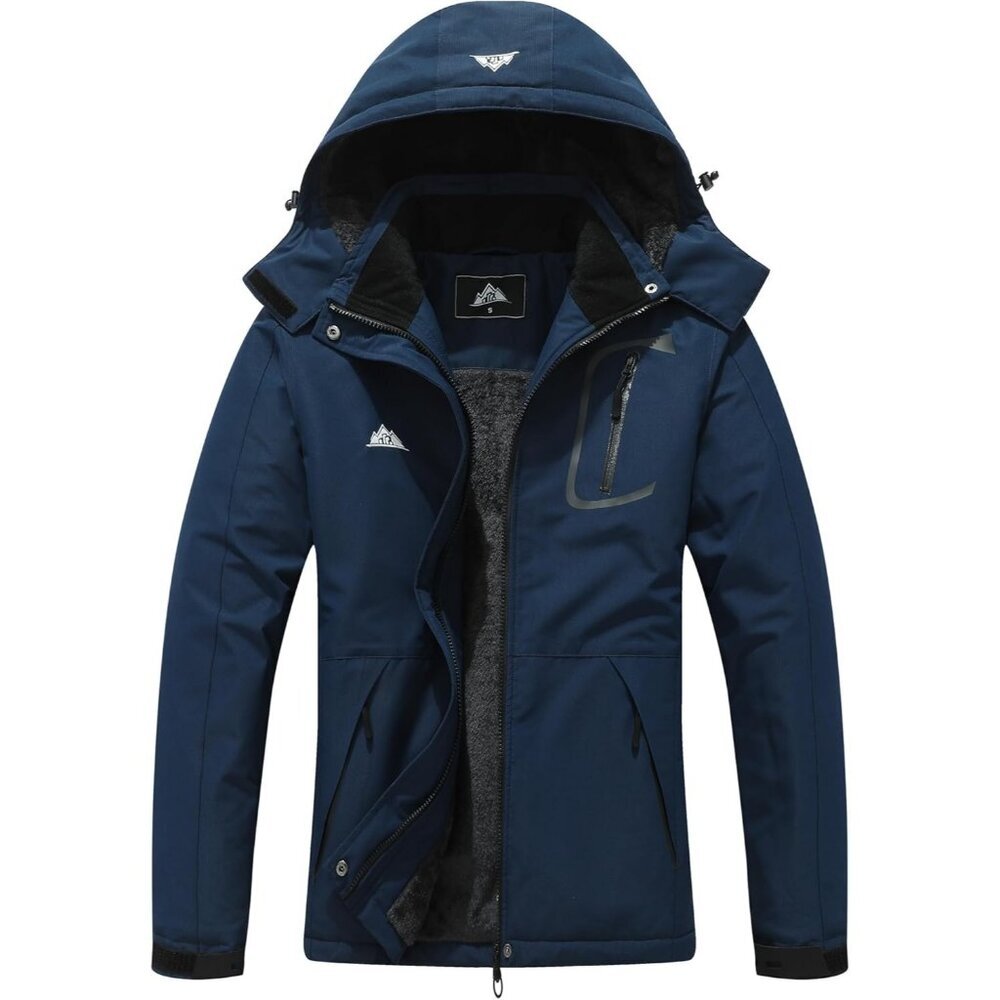 Women's Waterproof Windbreaker Snowboarding Navy Blue Ski Jacket Coat Winter